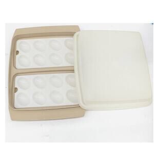 Tupperware Deviled Egg Carrier Holder Almond